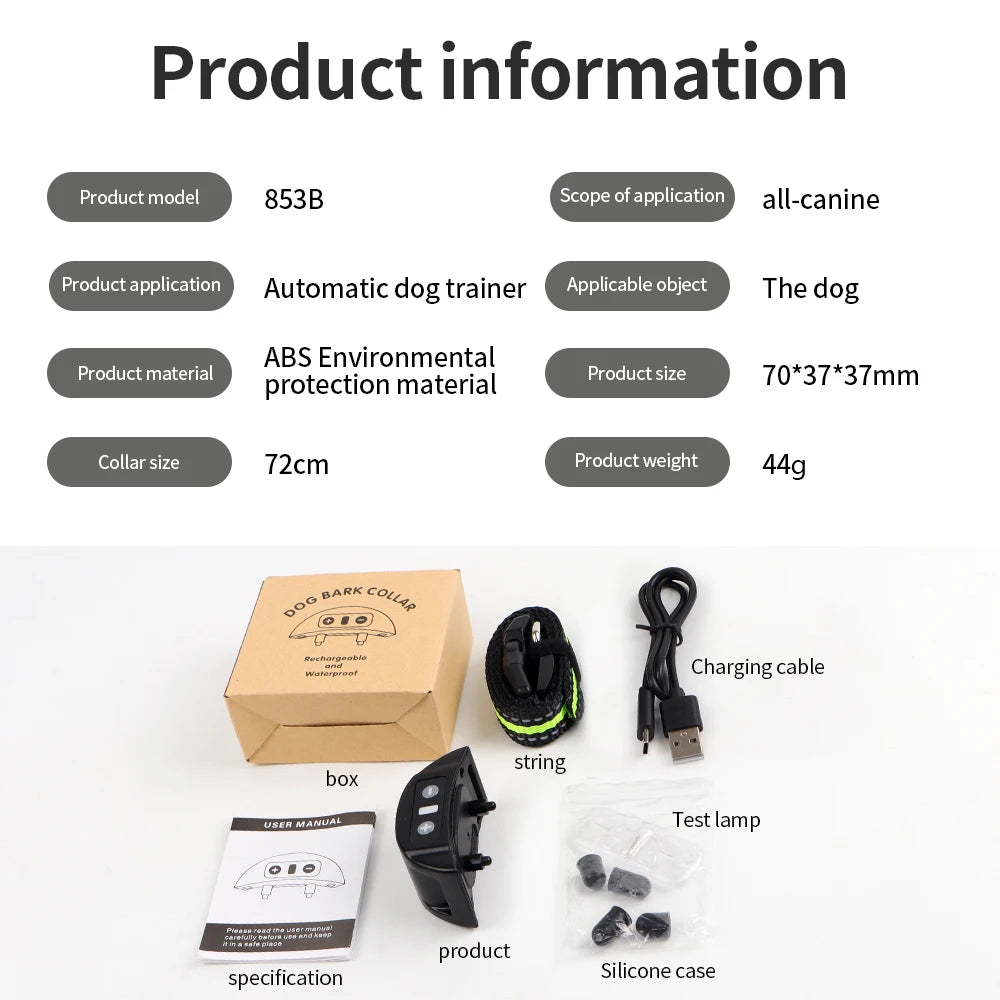 Electric Anti Bark Collar&ndash;Rechargeable 7 Sensitivity Levels