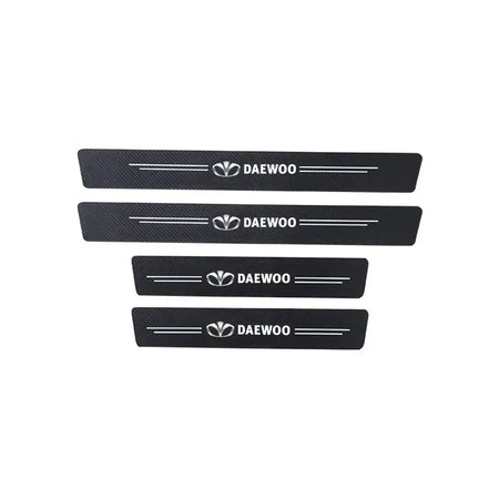 4PCS Carbon Fiber PU Leather Door Sill Protectors Daewoo 4pcs For DAEWOO