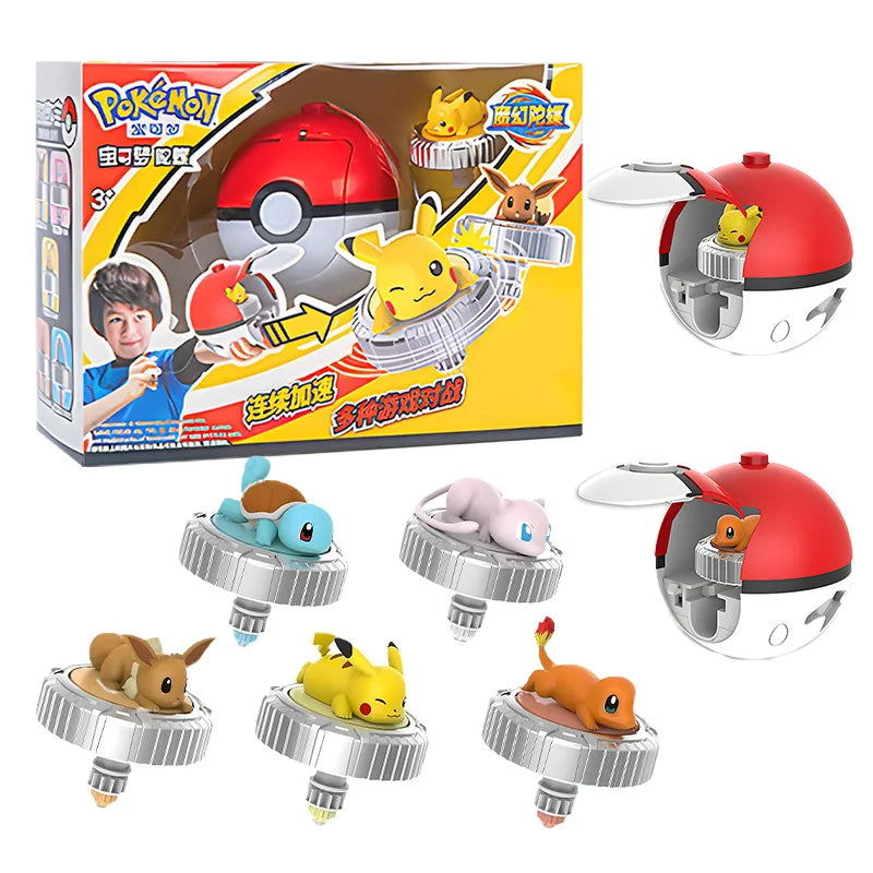 Spinning Top Ball Toy Action Figure - Pikachu, Charmander, Squirtle, Mew, Eevee