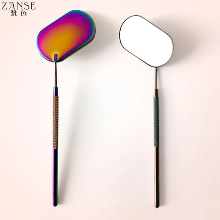 ZANSE Stainless Steel Eyelash Extension Mirror with Long Handle 1piece Laser