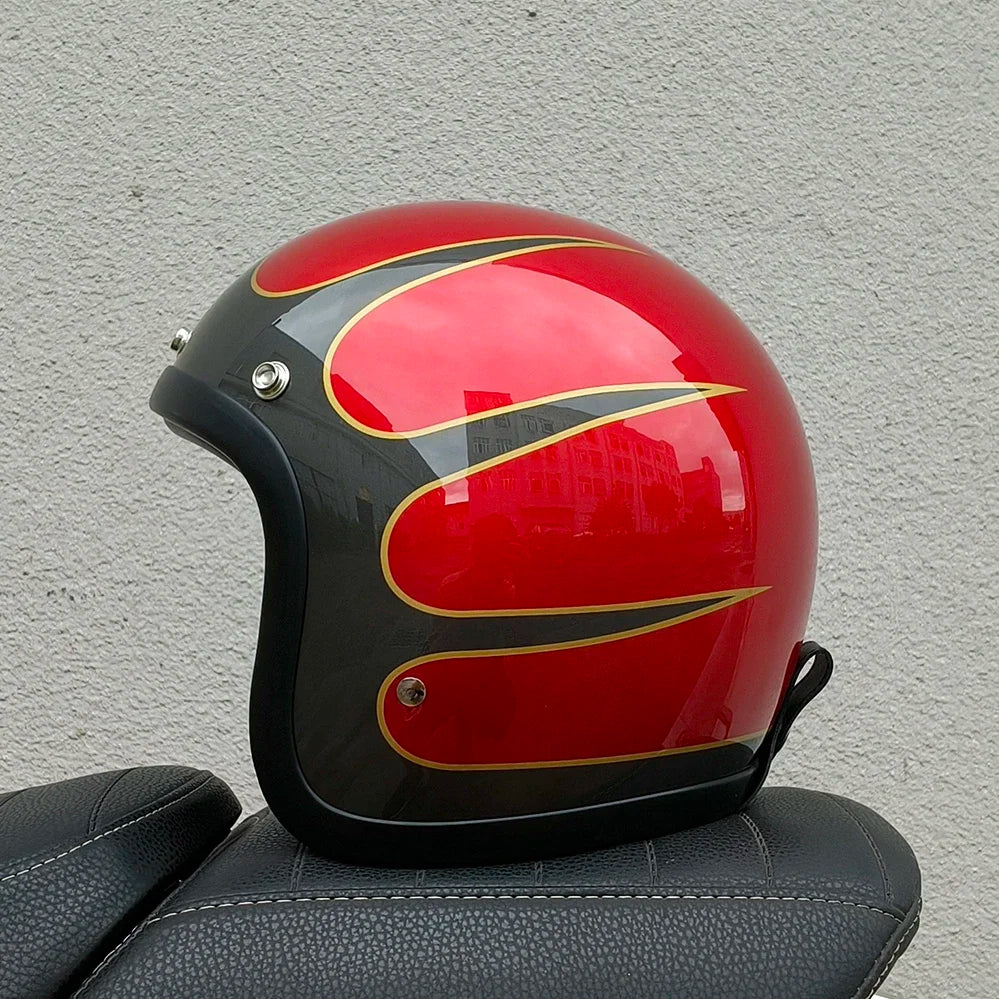 Vintage TT&amp;COCASCOS Cafe Racer 500TX Lightweight Fibreglass Motorcycle Helmet 3 / XL