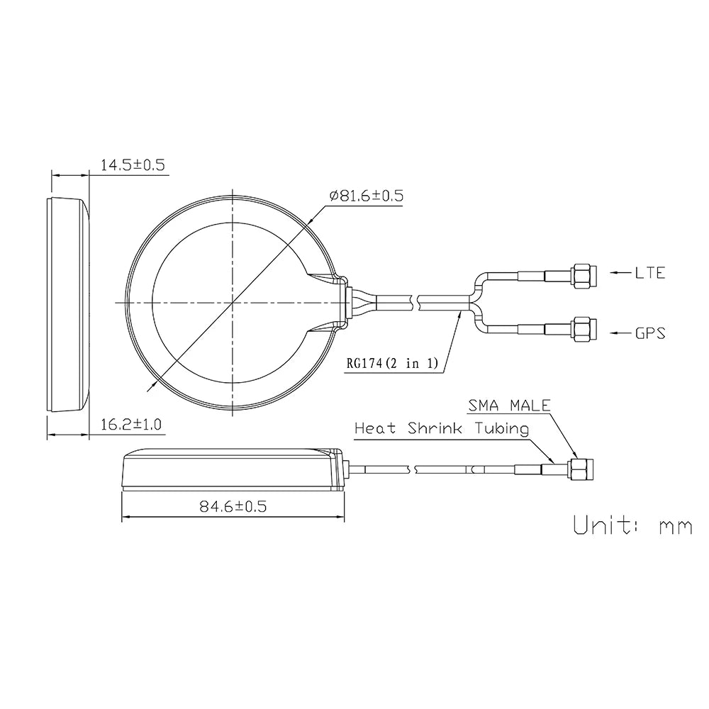 4G LTE GPS Antenna &ndash; Durable Magnetic Adhesive Mount