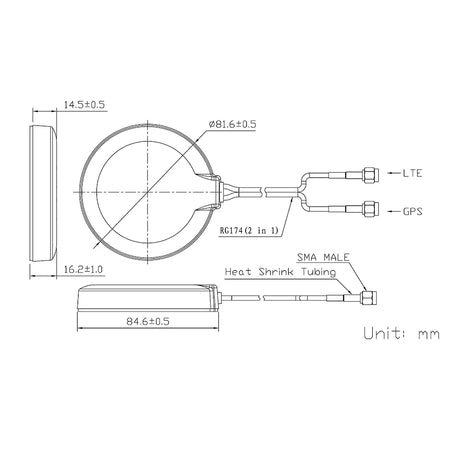 4G LTE GPS Antenna &ndash; Durable Magnetic Adhesive Mount