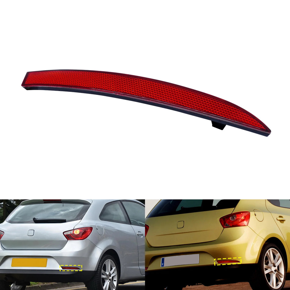 Reflector pentru Bara Spate Dreapta pentru SEAT Ibiza 6J MK V cu Lentilă Roșie Înlocuire Montare Directă