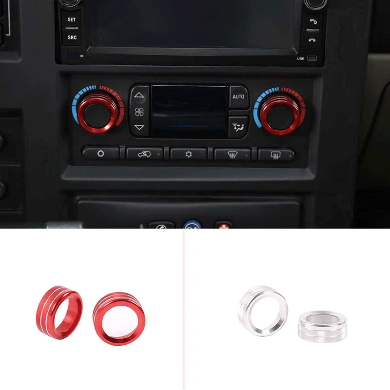 Hummer H2 2003 a 2007 Anello Copri Manopola Interruttore in Alluminio Rosso