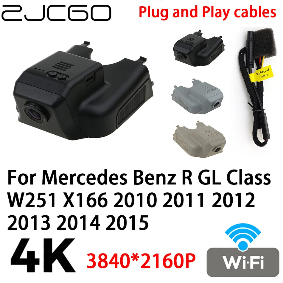 Dash Cam 4K 2160P Plug-and-Play for Mercedes-Benz R GL Class W251 X166