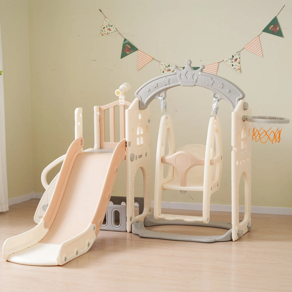 Jugacool Fem-i-Én Udendørs Legeplads Sæt Rutschebane Gyngestol