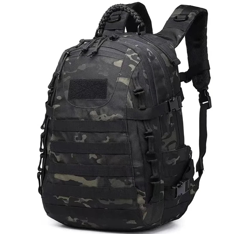 35L Tactical Backpack &ndash; Soft Back Comfort For Outdoors Black CP / 16 inches