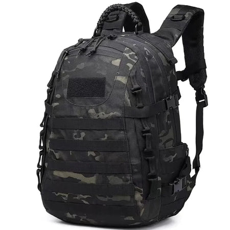 35L Tactical Backpack &ndash; Soft Back Comfort For Outdoors Black CP / 16 inches