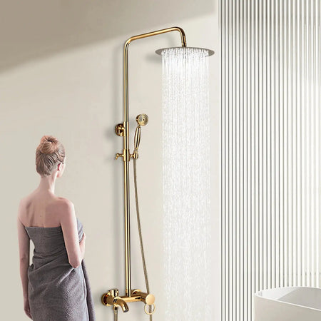 Gold Rain Shower System Wall Mounted &ndash; 8 Inch Rain Head france