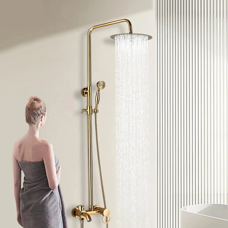 Gold Rain Shower System Wall Mounted &ndash; 8 Inch Rain Head france