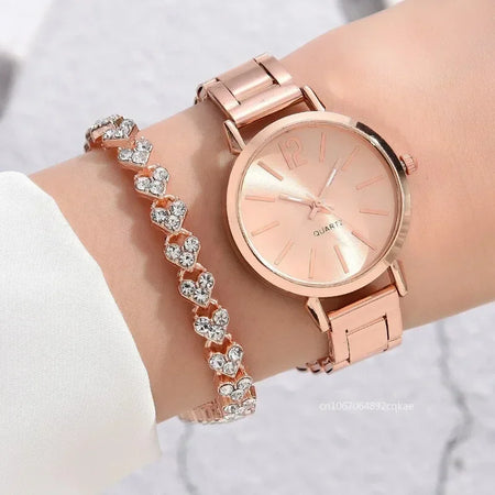 Luxury MOONBIFFY Ladies Quartz Bracelet Watch Set