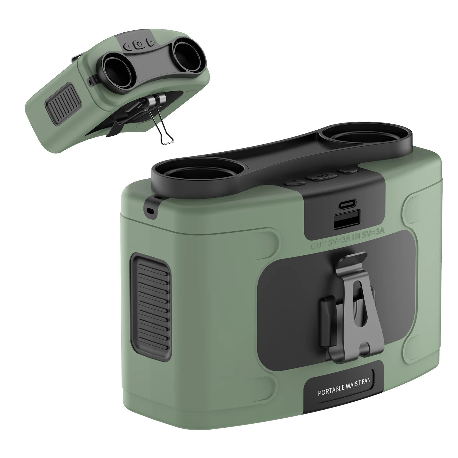 Socoolfan 20000mAh &ndash; Powerful Portable Neck Fan with Power Bank 20000mAh Green