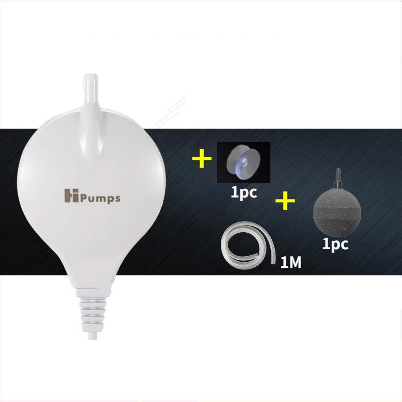 220-240V Mini Aquarium Oxygen Pump &ndash; Ultra Quiet Low Noise Droplet shape / EU Adapter Plug