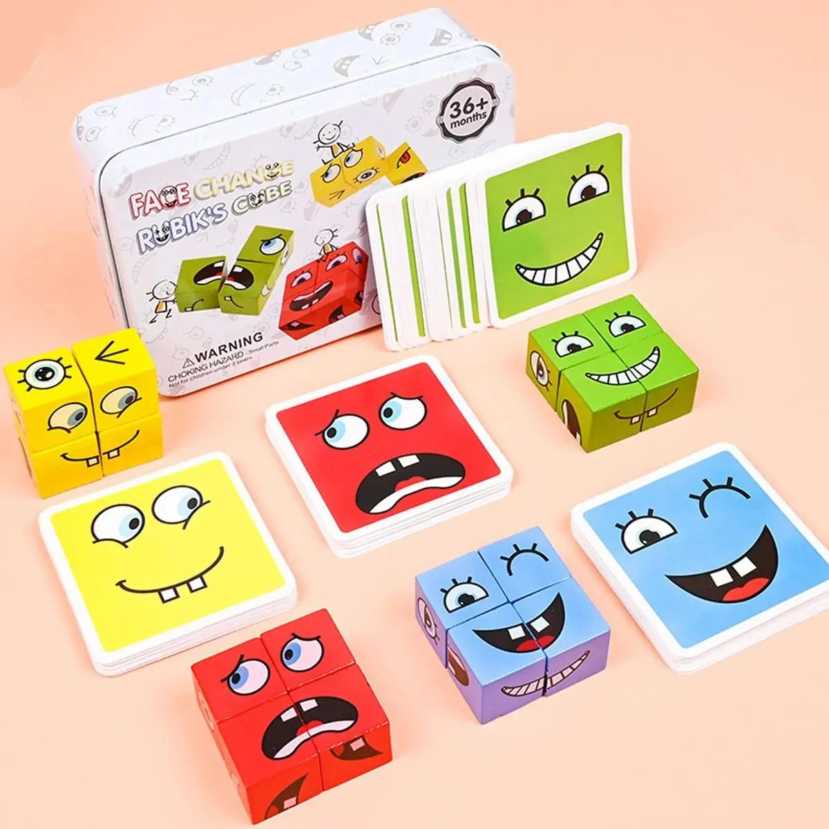 Kids Emotions Expression Cube Game &ndash; Montessori Puzzle Toy