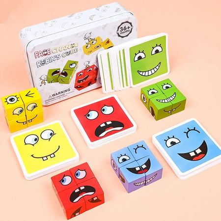 Kids Emotions Expression Cube Game &ndash; Montessori Puzzle Toy