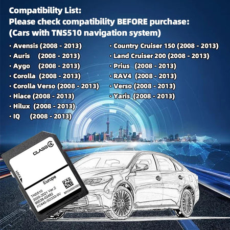 TNS510 &ndash; Europe Maps Coverage For Toyota NAV 2020-2021 TNS510 V2