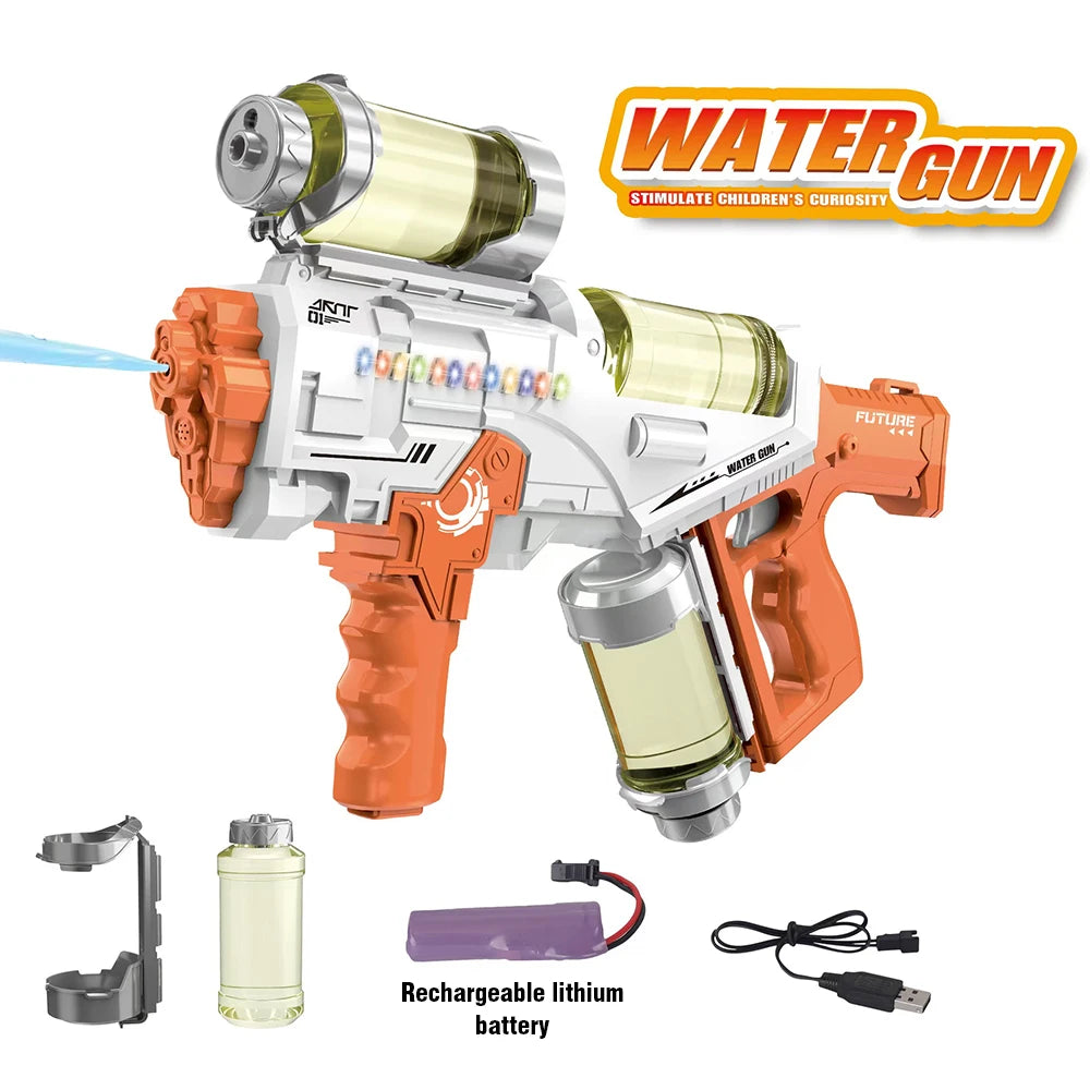 Electric Water Gun Large Capacity &ndash; High Pressure Action Orange