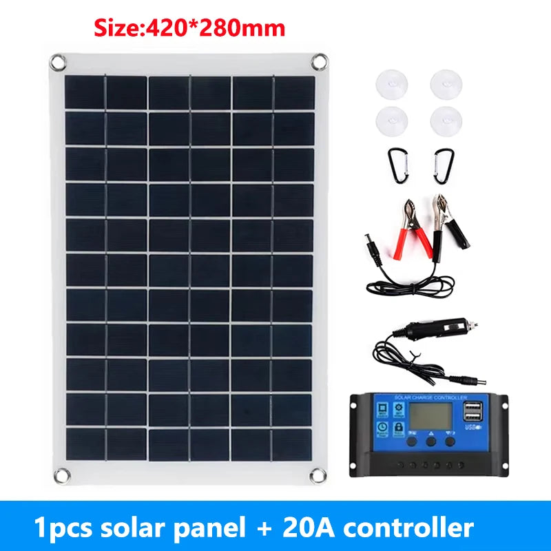 400W 200W Solar Panel Kit 18V Solar Cell &ndash; Dual USB Charger with 20A controller