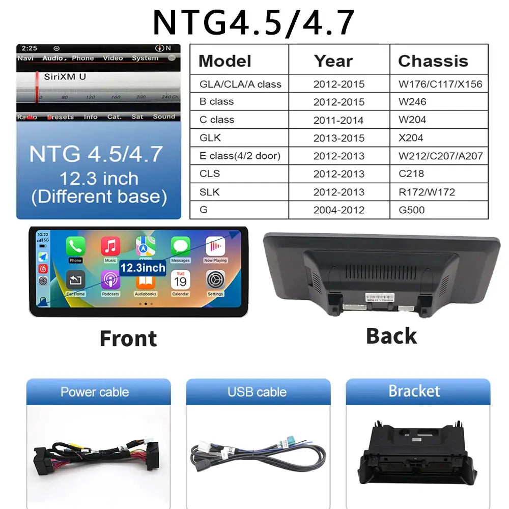 12.3" Ultra Thin Touch Multimedia Screen Wireless CarPlay For Mercedes Benz GLA CLA GLC GLK W205 W176 C117 With Android Auto BT by InterCyprus Trading Ltd