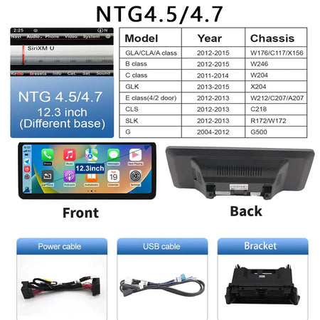 12.3" Ultra Thin Touch Multimedia Screen Wireless CarPlay For Mercedes Benz GLA CLA GLC GLK W205 W176 C117 With Android Auto BT by InterCyprus Trading Ltd