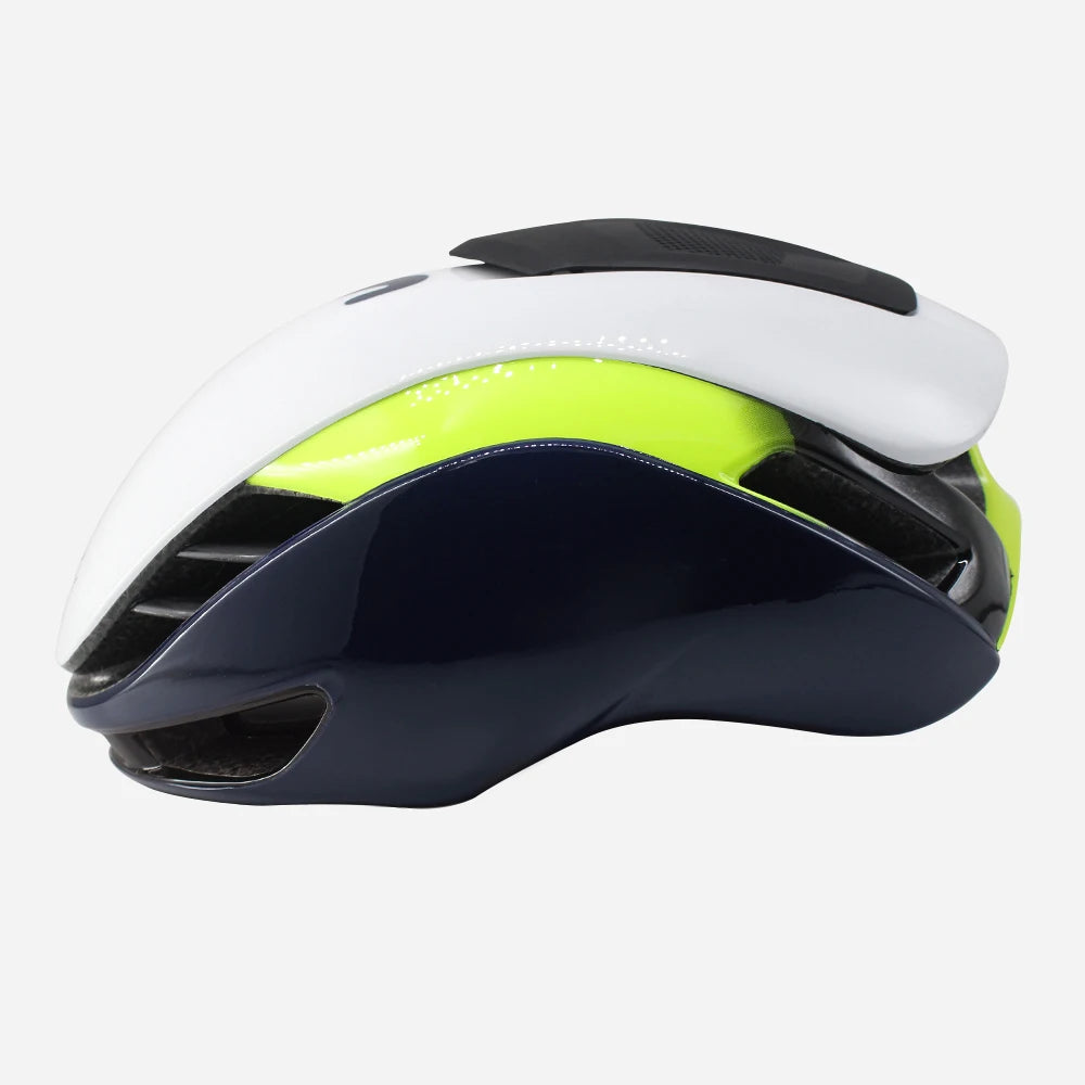 Aero TT Ultralight Time Trial Bicycle Helmet for Men and Women White Green Blue / M 54-60cm