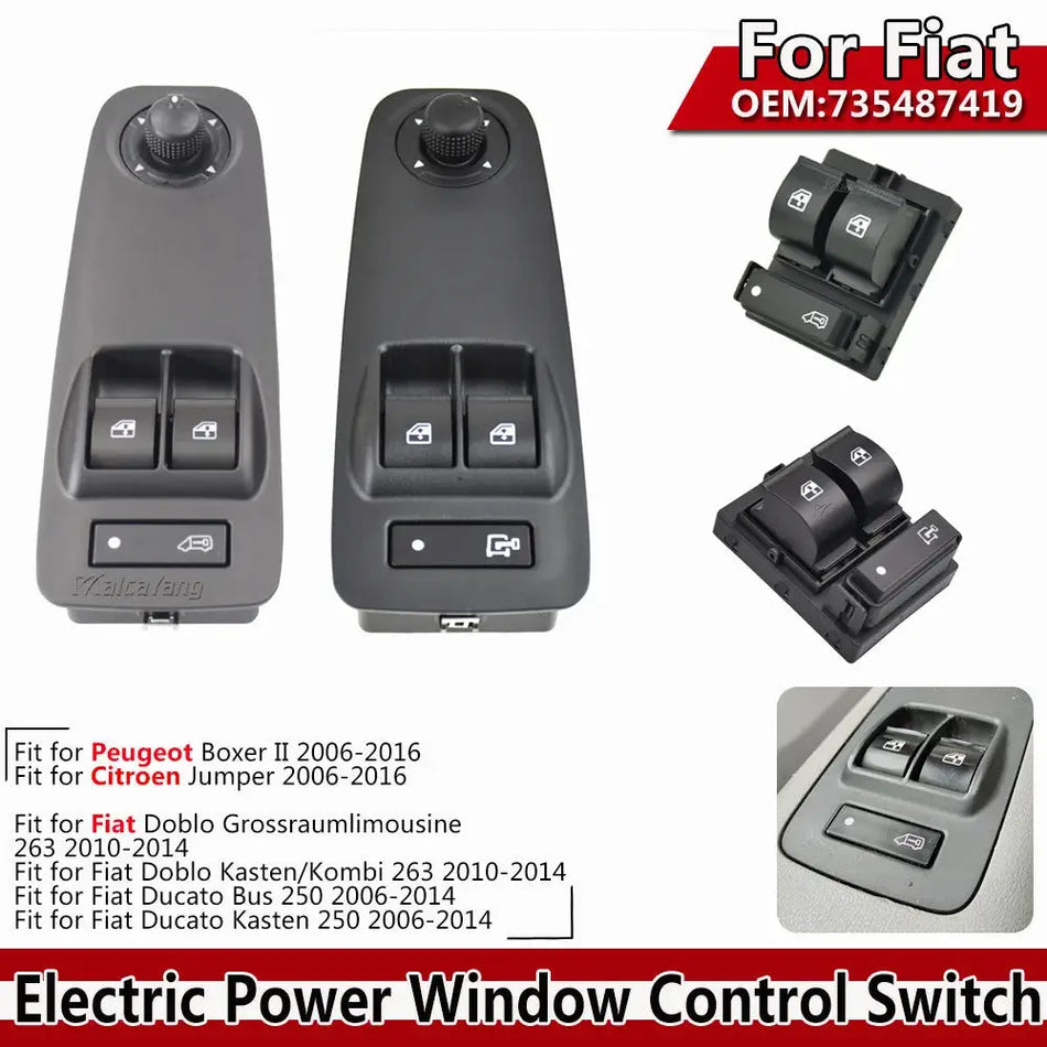 Electric Window Switch for Peugeot Boxer Citroen Relay Fiat Ducato Jumper by InterCyprus Trading Ltd