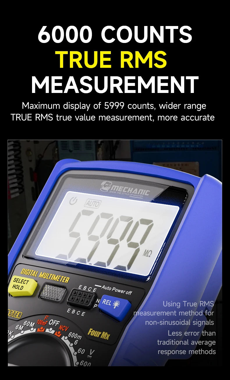 MECHANIC FourMX RMS Digital Multimeter &ndash; Accurate 6000 Counts Measurement