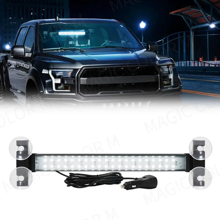 40 LED Strobe Light Front Flash Warning Lamp Auto Windshield Bar Traffic Advisor Flashlight Yellow White Car Accessories 12V-24V by InterCyprus Trading Ltd