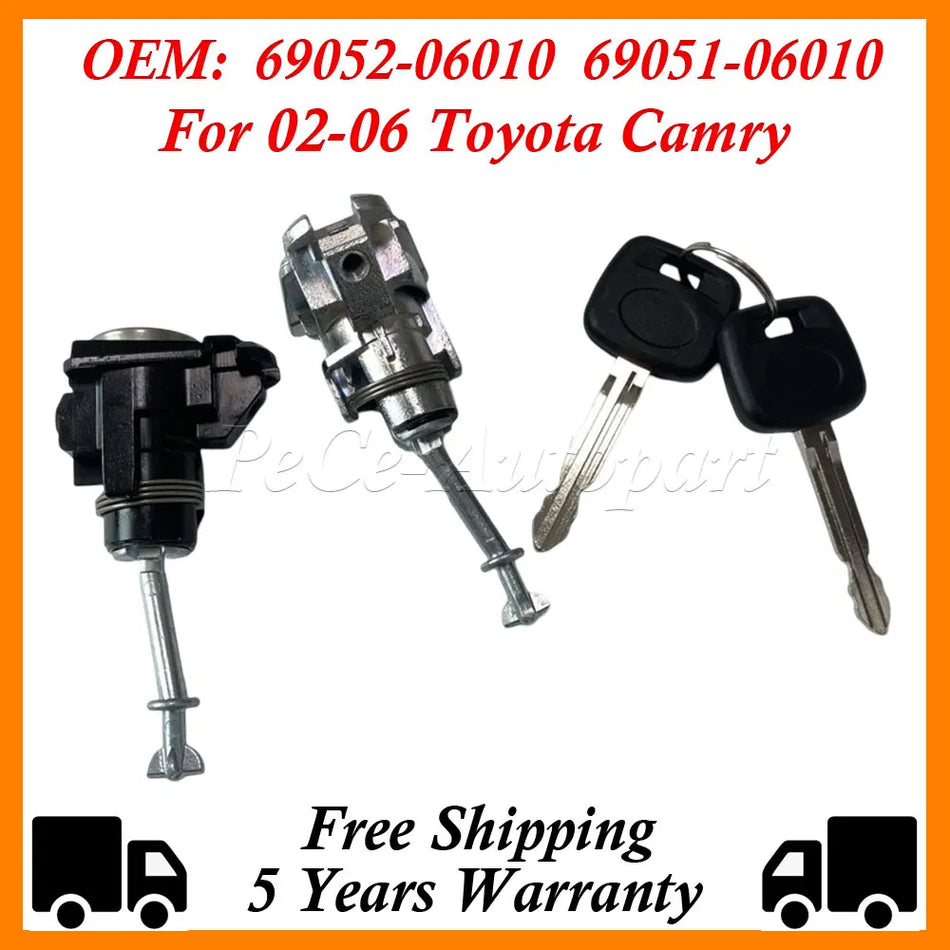 Toyota Camry 02-06 için anahtarlı kapı kilidi seti 69052-06010 69051-06010