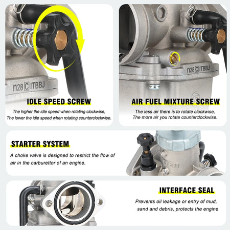 NIBBI PZ 30mm &amp; PEZ 28mm Carburetors for 200cc-300cc GY6 Motorcycles
