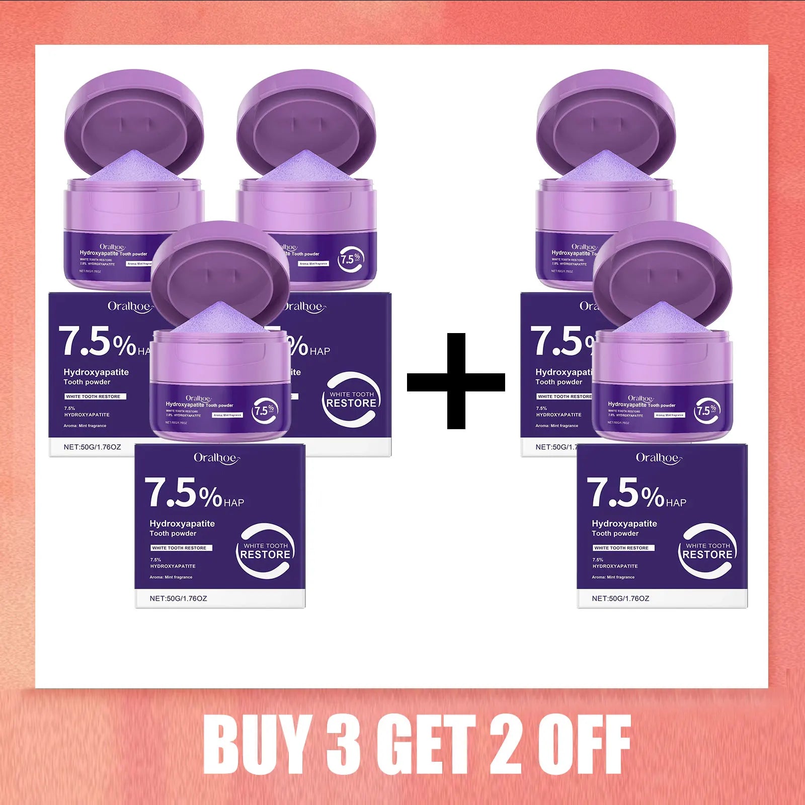 Whitening Tooth Powder &ndash; Deep Cleaning and Plaque Removal Buy 3 Get 2 Free