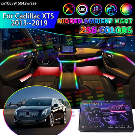 For Cadillac XTS 2013~2019 2014 2015 RGB Car Interior Ambient Lights Strips Breathing Lighting Kit App Control LED strips Auto by InterCyprus Trading Ltd