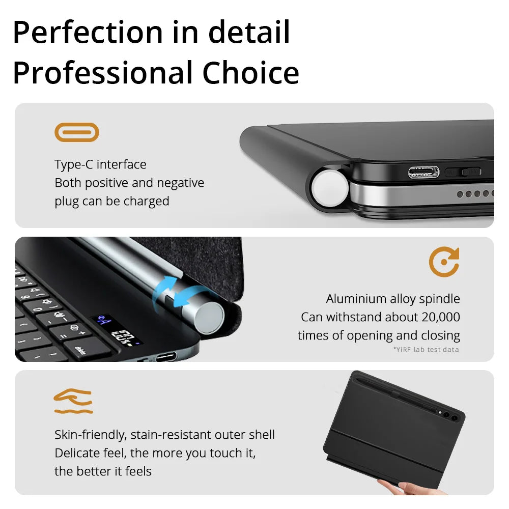 Magic Keyboard Case for Galaxy Tab S9+ - Backlit Trackpad