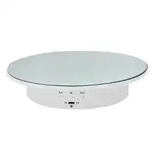 Electric Rotating Display Stand - 3 Speeds, 360&deg; Rotation, USB/Battery Powered White Mirror