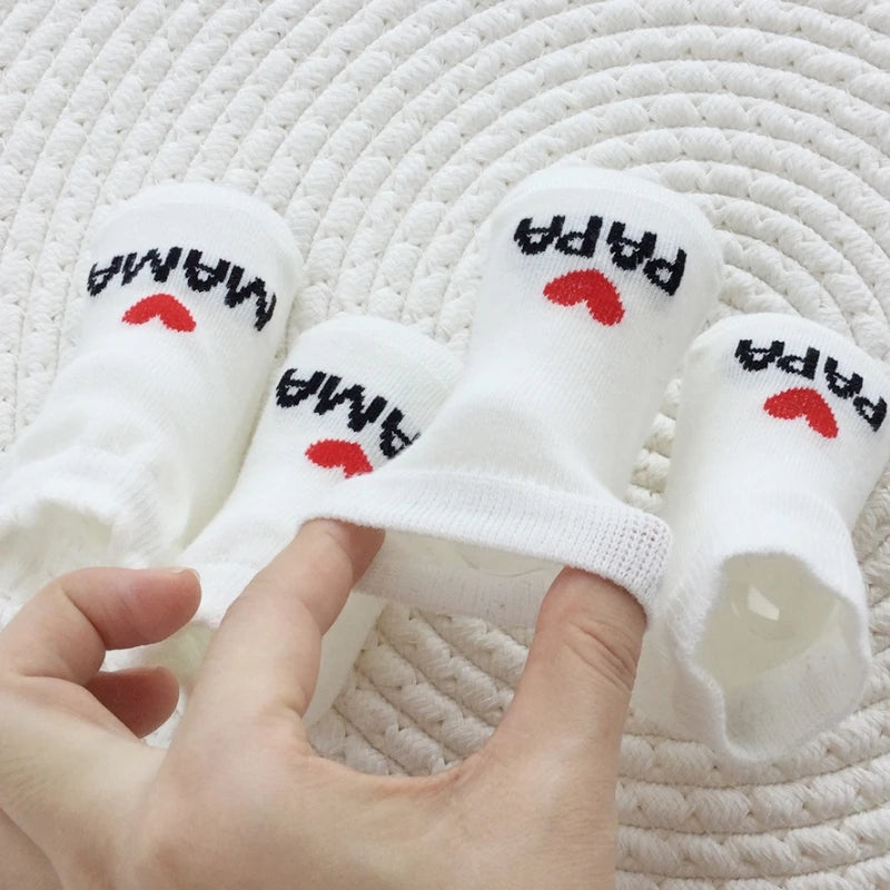 Cute Love MAMA PAPA Cotton Baby Socks