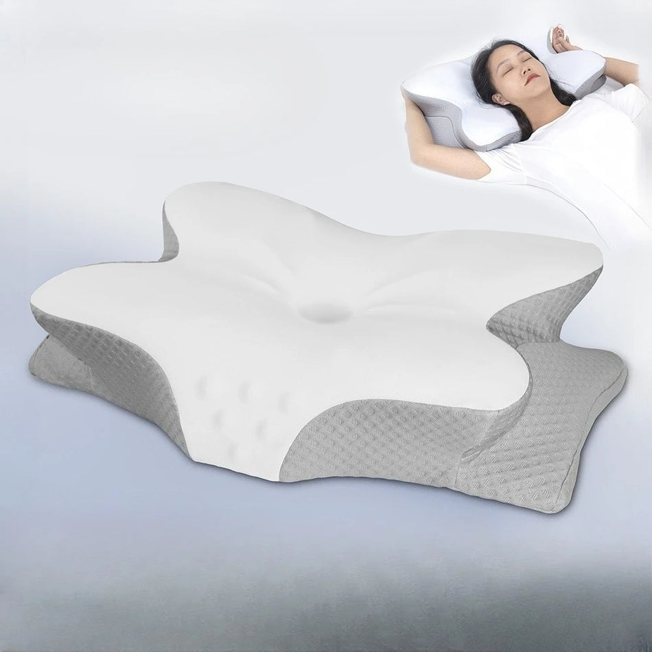 Μαξιλάρι Υποστήριξης Αυχένα από Αφρό Μνήμης με Αργή Επαναφορά Butterfly Sleep