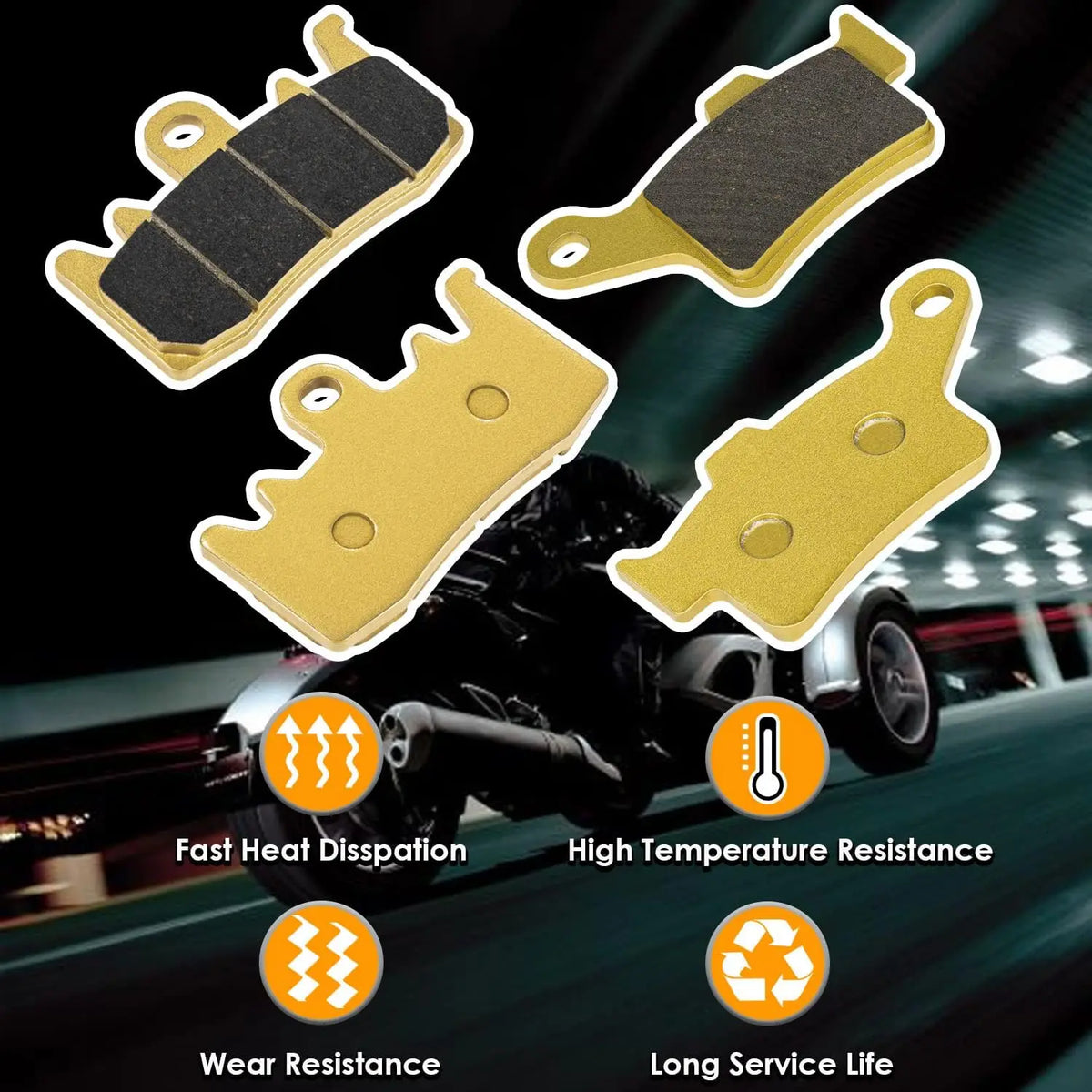 MX Spyder Front And Rear Brake Pads For 2008-2012 &ndash; Ceramic