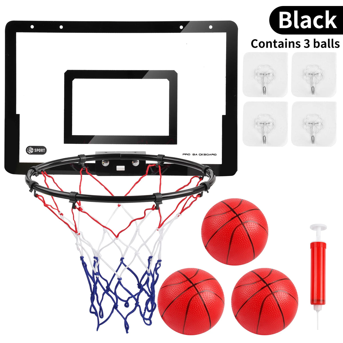 Metal Basketball Rim Mini Hoop Indoor Backboard &ndash; Safe Play Black metal hoop