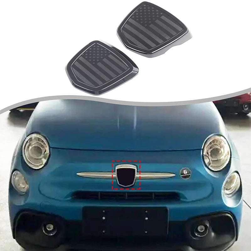 2 szt. ABS czarna osłona logo przednia tylna do Abarth 595 695