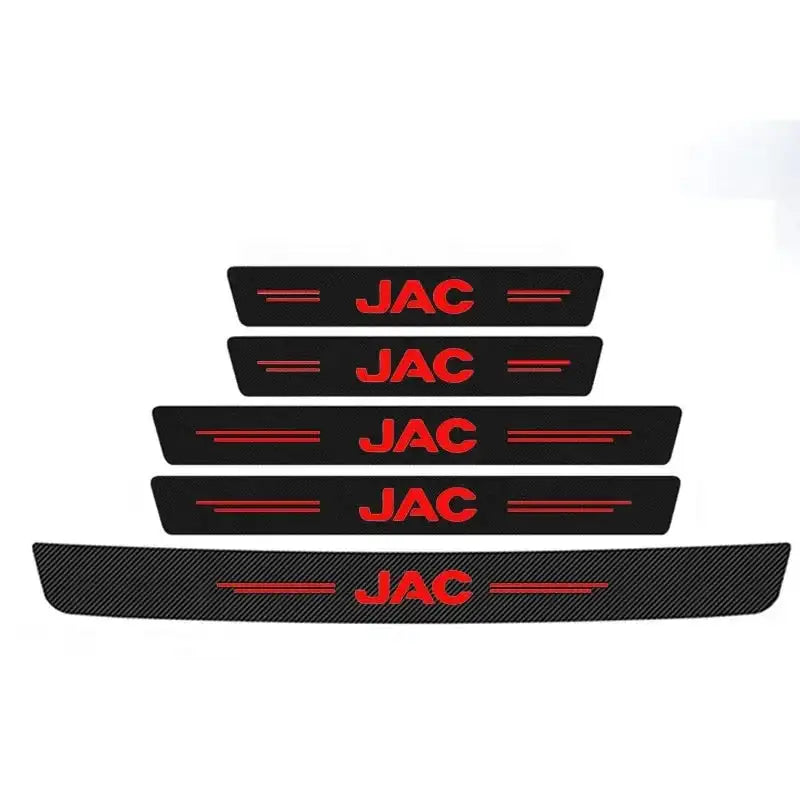 Carbon Fiber Car Door Sill Protector For JAC Refine J 5PCS Black Red