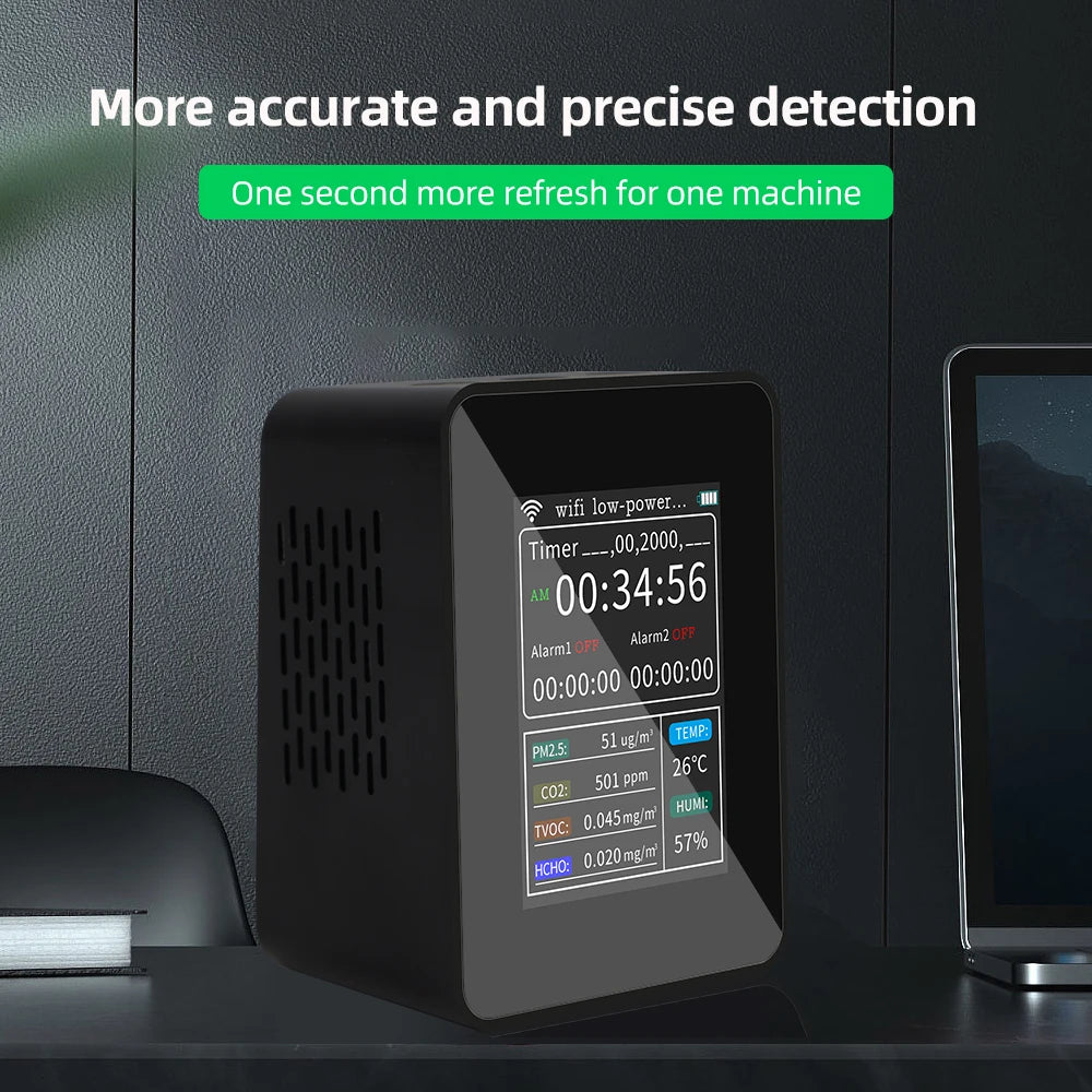 6 In 1 Air Quality Detector &ndash; WiFi Enabled Large Screen