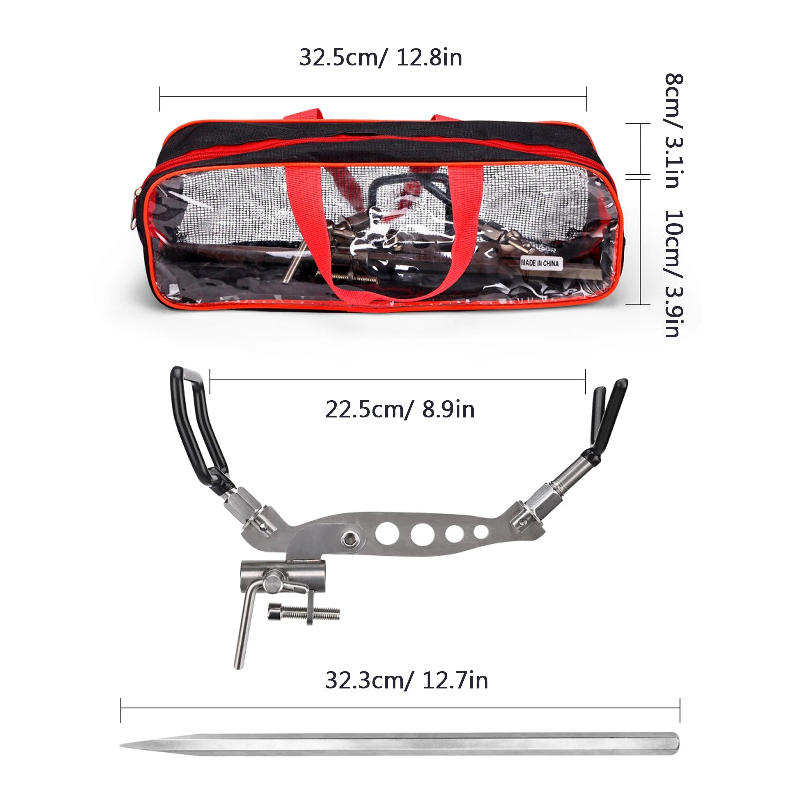 Folding Stainless Steel Rod Bracket &ndash; Anti Slip Grip