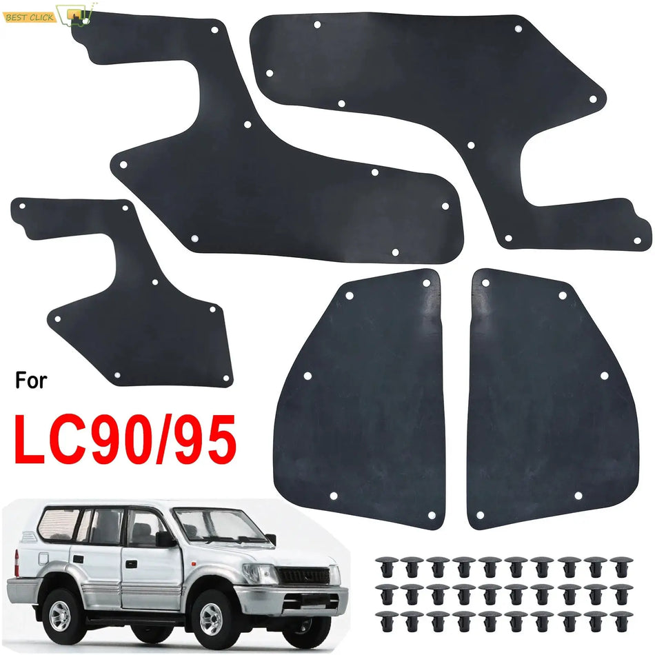 5pc For Toyota Land Cruiser Prado Colorado J90 J95 1996-2002 Rubber Splash Shields Inner Fender Liner Apron Seals Guards & Clips by InterCyprus Trading Ltd