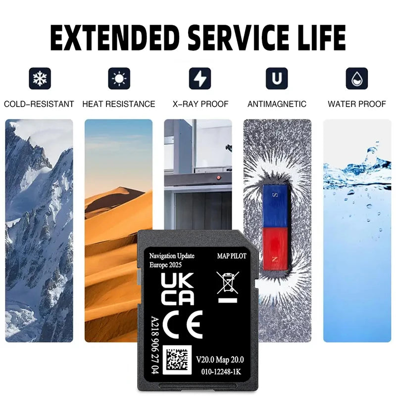 A218 V20 Sat Nav Map Update 2025 SD Card - Mercedes Ready