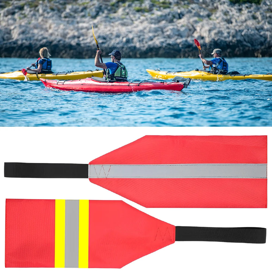 Travel Flag Red Warning Flag with Webbing for Kayak Towing Canoe Travel Trailer Truck Safety Accessories Kit