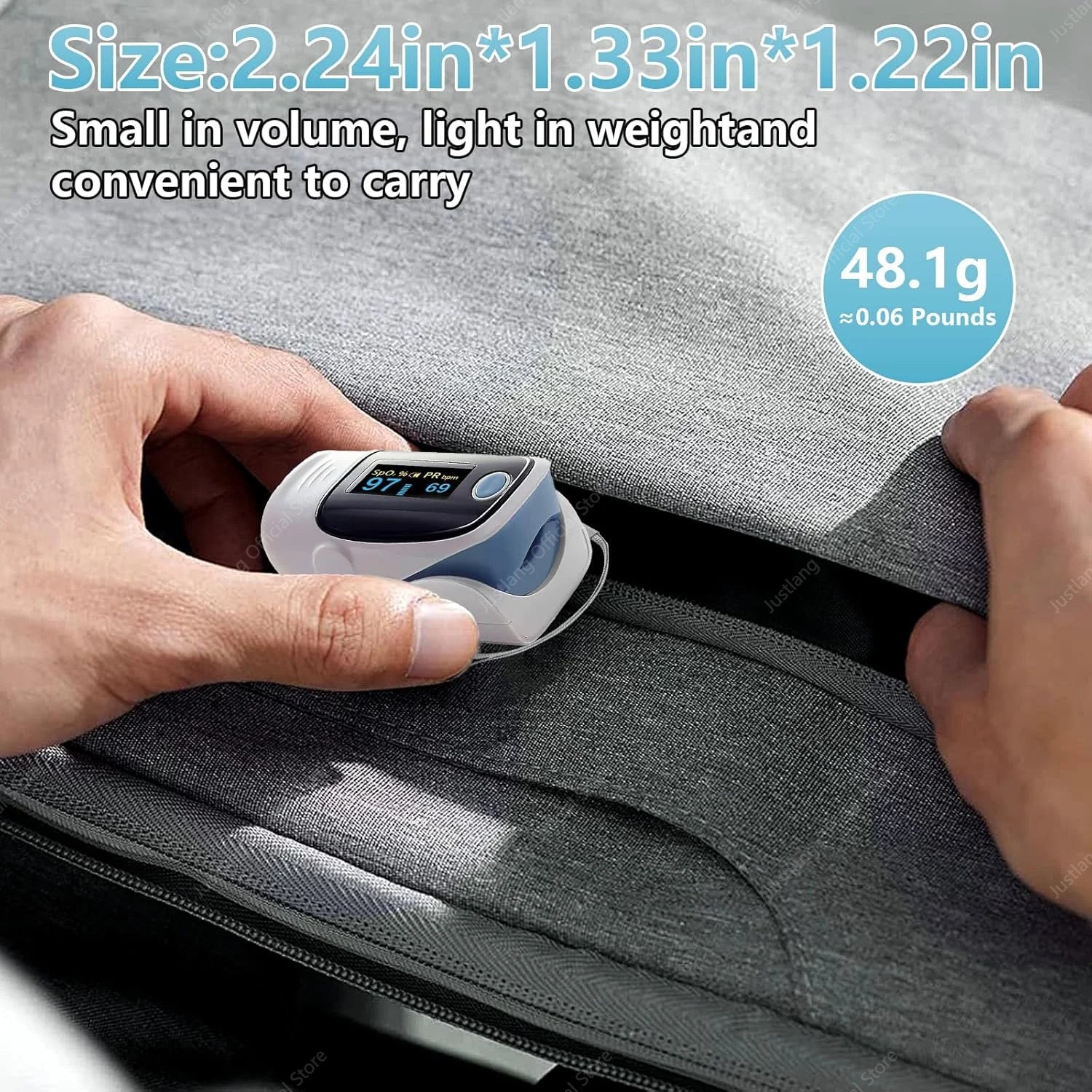 JUSTLANG Rechargeable Finger Pulse Oximeter - TFT Display