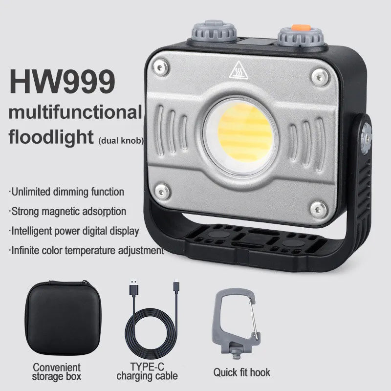 8000mAh Work Floodlight &ndash; Ultra Bright COB Camping Lantern HW999 Camping Lamp