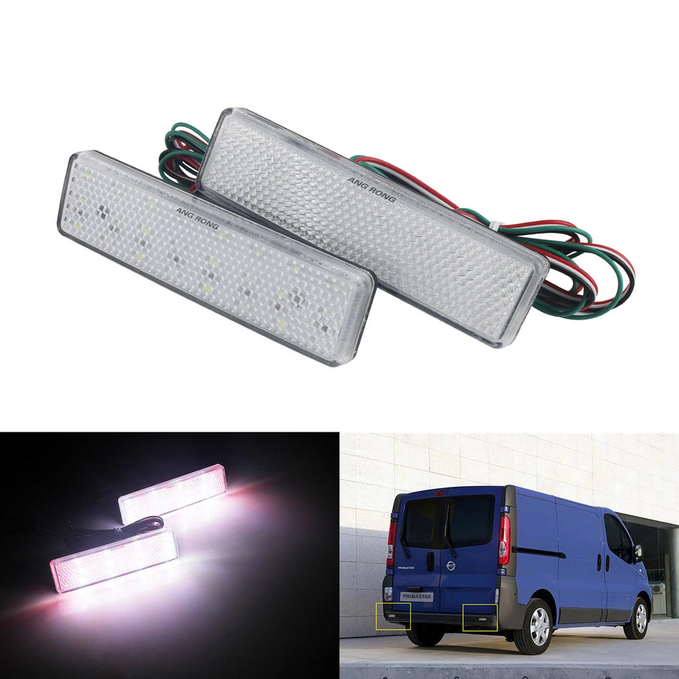 Zadní nárazník světlo pro Opel Movano A LED 2-dílná plastová červená a bílá zadní lampa sada