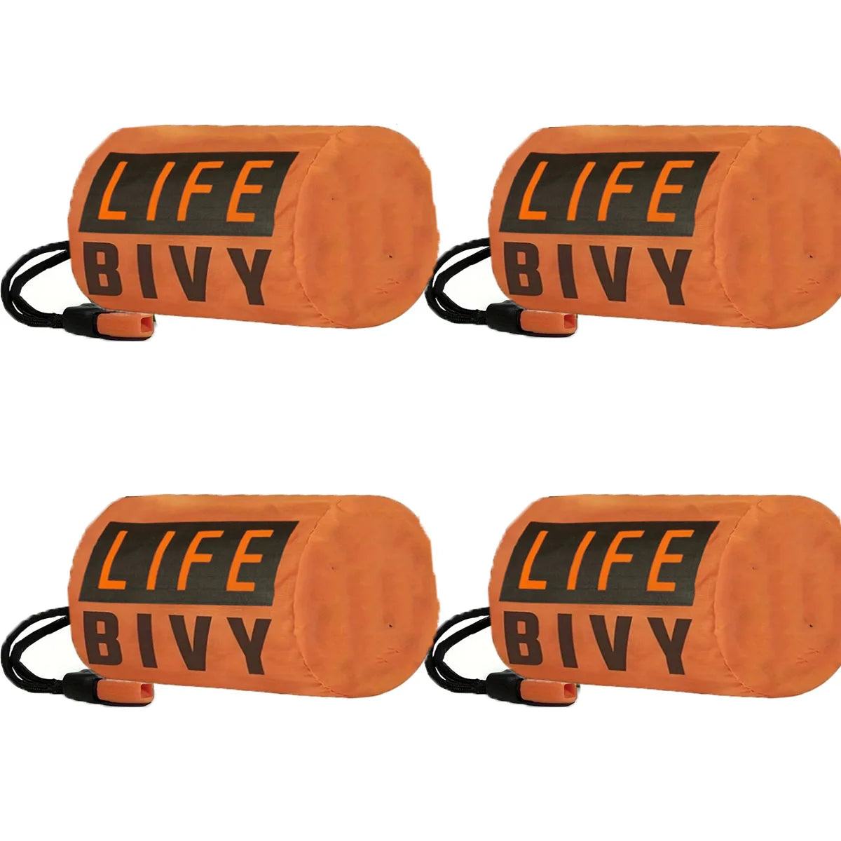Emergency Sleeping Bag Survival Bivy Sack &ndash; Lightweight Orange 4pcs